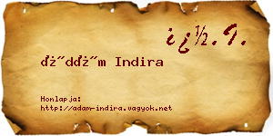 Ádám Indira névjegykártya